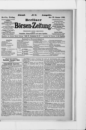 Berliner Börsen-Zeitung on Jan 23, 1891