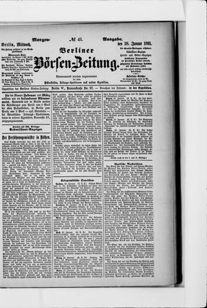 Berliner Börsen-Zeitung on Jan 28, 1891