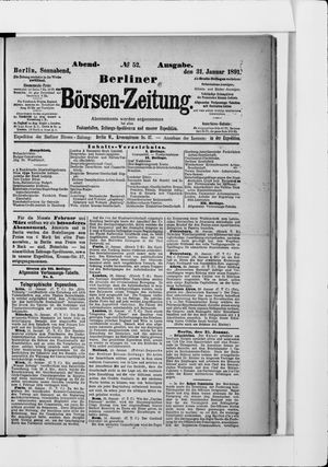 Berliner Börsen-Zeitung on Jan 31, 1891