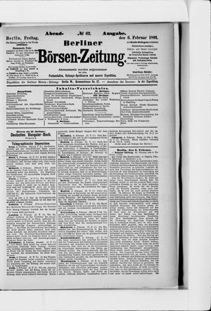 Berliner Börsen-Zeitung vom 06.02.1891