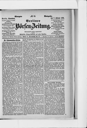 Berliner Börsen-Zeitung vom 07.02.1891