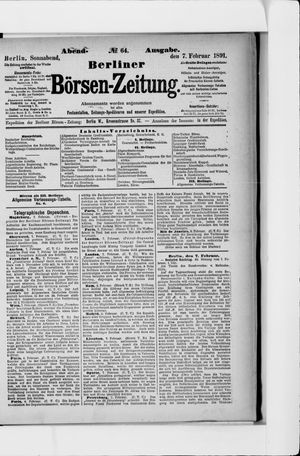 Berliner Börsen-Zeitung vom 07.02.1891