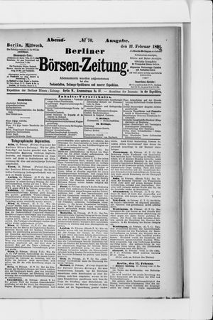 Berliner Börsen-Zeitung vom 11.02.1891