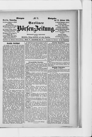 Berliner Börsen-Zeitung vom 12.02.1891