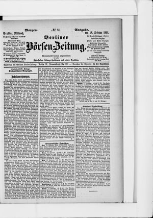 Berliner Börsen-Zeitung vom 18.02.1891
