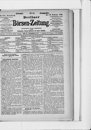 Berliner Börsen-Zeitung vom 21.02.1891