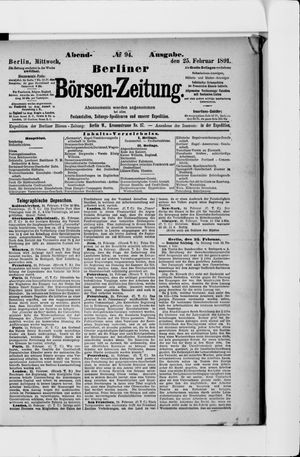 Berliner Börsen-Zeitung on Feb 25, 1891