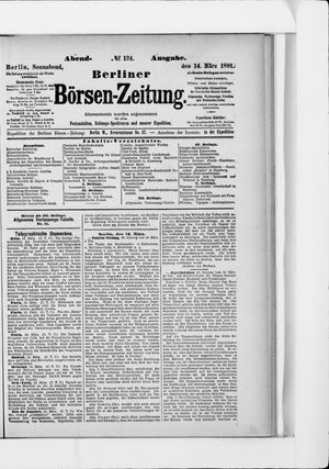 Berliner Börsen-Zeitung vom 14.03.1891