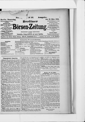 Berliner Börsen-Zeitung on Mar 19, 1891