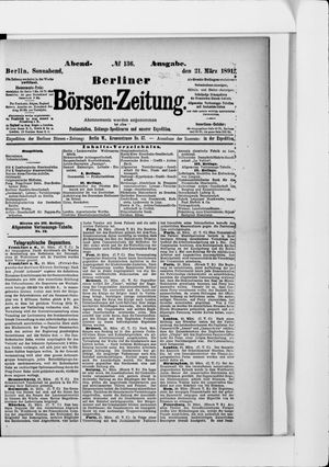 Berliner Börsen-Zeitung vom 21.03.1891