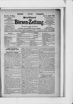 Berliner Börsen-Zeitung vom 03.04.1891