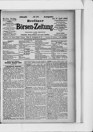Berliner Börsen-Zeitung on Apr 17, 1891