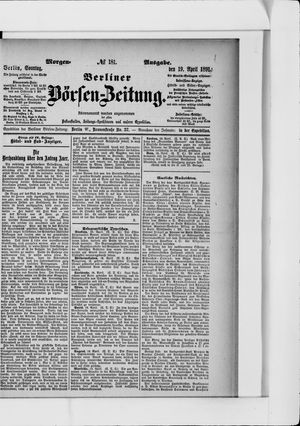 Berliner Börsen-Zeitung vom 19.04.1891