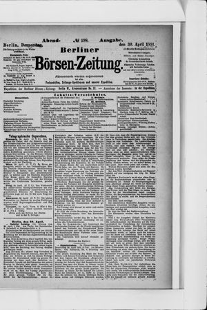 Berliner Börsen-Zeitung vom 30.04.1891