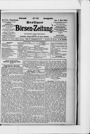 Berliner Börsen-Zeitung on May 2, 1891