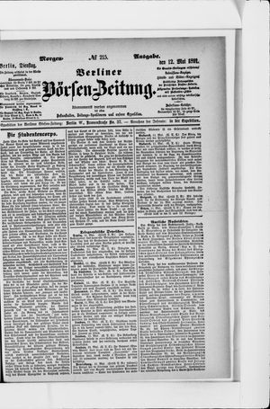 Berliner Börsen-Zeitung on May 12, 1891