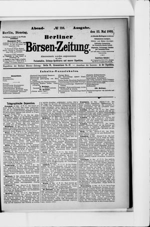 Berliner Börsen-Zeitung vom 12.05.1891