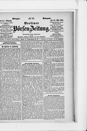 Berliner Börsen-Zeitung vom 20.05.1891