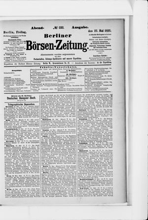 Berliner Börsen-Zeitung vom 22.05.1891