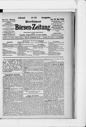 Berliner Börsen-Zeitung vom 25.05.1891