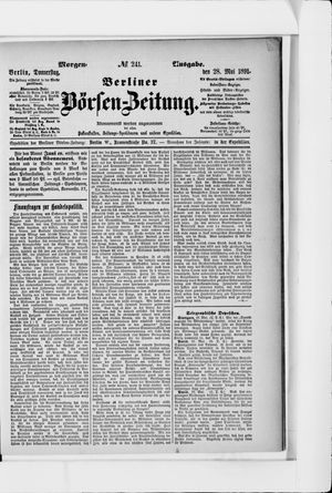 Berliner Börsen-Zeitung on May 28, 1891