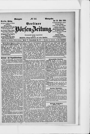 Berliner Börsen-Zeitung vom 29.05.1891