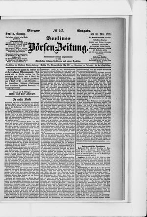 Berliner Börsen-Zeitung vom 31.05.1891