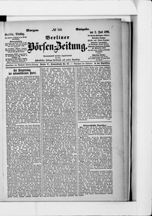 Berliner Börsen-Zeitung vom 02.06.1891