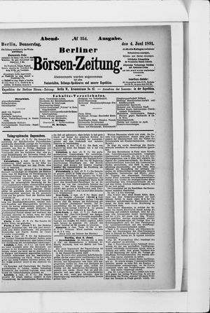 Berliner Börsen-Zeitung vom 04.06.1891