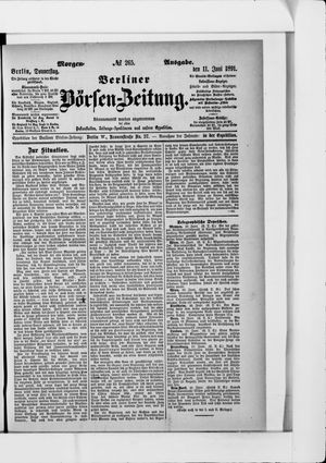 Berliner Börsen-Zeitung vom 11.06.1891
