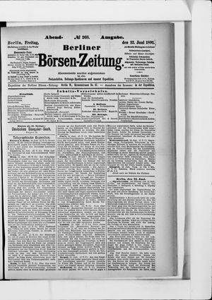 Berliner Börsen-Zeitung vom 12.06.1891