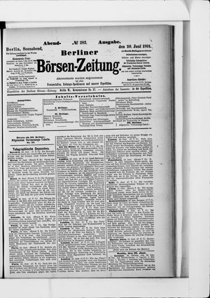 Berliner Börsen-Zeitung vom 20.06.1891