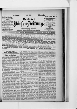 Berliner Börsen-Zeitung vom 21.06.1891