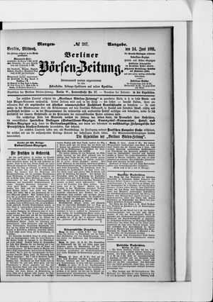 Berliner Börsen-Zeitung vom 24.06.1891