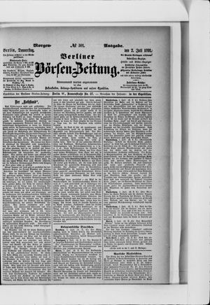 Berliner Börsen-Zeitung vom 02.07.1891