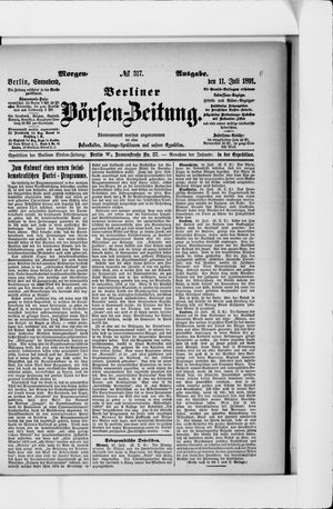 Berliner Börsen-Zeitung vom 11.07.1891