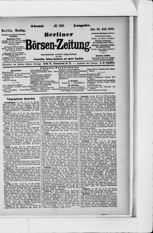 Berliner Börsen-Zeitung vom 13.07.1891