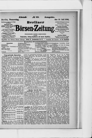 Berliner Börsen-Zeitung vom 16.07.1891