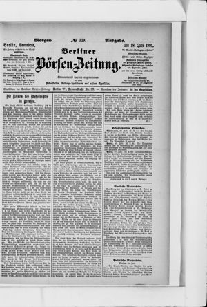 Berliner Börsen-Zeitung vom 18.07.1891