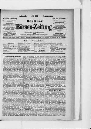 Berliner Börsen-Zeitung on Jul 21, 1891