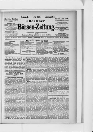 Berliner Börsen-Zeitung vom 24.07.1891