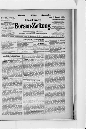 Berliner Börsen-Zeitung vom 07.08.1891