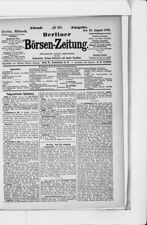Berliner Börsen-Zeitung on Aug 12, 1891