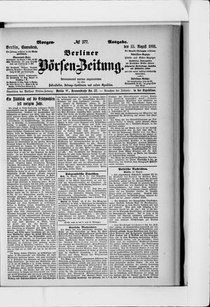 Berliner Börsen-Zeitung vom 15.08.1891