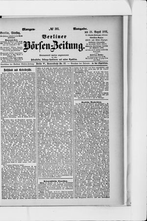 Berliner Börsen-Zeitung vom 18.08.1891