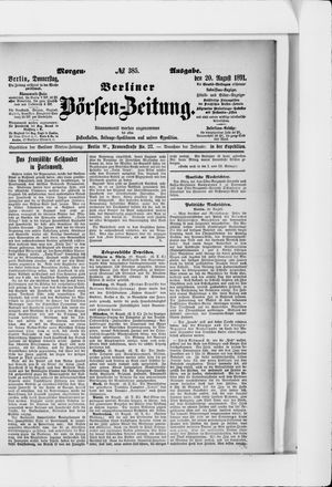 Berliner Börsen-Zeitung vom 20.08.1891
