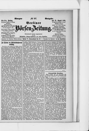 Berliner Börsen-Zeitung vom 21.08.1891