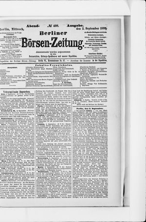 Berliner Börsen-Zeitung vom 02.09.1891