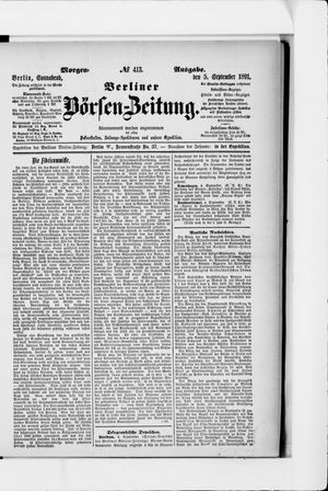 Berliner Börsen-Zeitung vom 05.09.1891