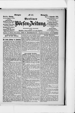 Berliner Börsen-Zeitung vom 06.09.1891